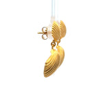Load image into Gallery viewer, Aloha Shell Drop Post Earrings 24K Gold Vermeil