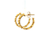 Load image into Gallery viewer, Aloha Flower Hoop Earrings 24K Gold Vermeil