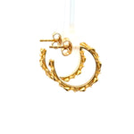 Load image into Gallery viewer, Aloha Flower Hoop Earrings 24K Gold Vermeil