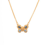 Load image into Gallery viewer, Butterfly Necklace 4 Stone 24K Gold Vermeil