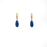 Load image into Gallery viewer, Huggie Flat Hoop Drop Earrings Collection in 24K Fair Trade Gold Vermeil