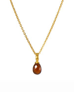 Load image into Gallery viewer, Faceted Drop and Coin Pendant Necklace in 24K Fair Trade Gold Vermeil