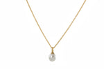 Load image into Gallery viewer, WHITE PEARL DROP NECKLACE FAIR TRADE 24K GOLD VERMEIL 28" - Joyla Jewelry