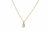Load image into Gallery viewer, WHITE PEARL DROP NECKLACE FAIR TRADE 24K GOLD VERMEIL 28" - Joyla Jewelry