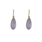 Load image into Gallery viewer, MATTE AMETHYST FRENCH WIRE EARRINGS 24K GOLD VERMEIL - Joyla Jewelry