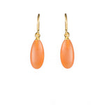 Load image into Gallery viewer, French Wire Matte Drop Earrings in 24K Fair Trade Gold Vermeil Carnelian Matte
