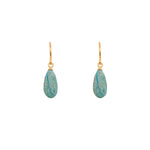 Load image into Gallery viewer, French Wire Matte Drop Earrings in 24K Fair Trade Gold Vermeil