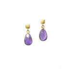 Load image into Gallery viewer, CUBE FACETED AMETHYST EARRINGS FAIR TRADE 24K GOLD VERMEIL - Joyla Jewelry