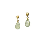 Load image into Gallery viewer, CUBE FACETED PREHNITE EARRINGS FAIR TRADE 24K GOLD VERMEIL - Joyla Jewelry