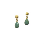 Load image into Gallery viewer, CUBE POLISHED TURQUOISE EARRINGS FAIR TRADE 24K GOLD VERMEIL - Joyla Jewelry
