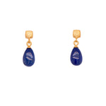 Load image into Gallery viewer, Drop Polished Gem Cube Post Earrings in 24k Gold Vermeil