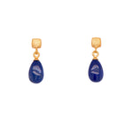 Load image into Gallery viewer, Drop Polished Gem Cube Post Earrings in 24k Gold Vermeil