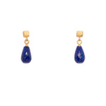 Load image into Gallery viewer, Drop Briolette Gem and Cube Post Earrings in 24K Fair Trade Gold Vermeil