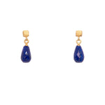 Load image into Gallery viewer, Drop Briolette Gem and Cube Post Earrings in 24K Fair Trade Gold Vermeil