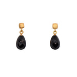 Load image into Gallery viewer, Drop Faceted Gem with Cube Post Earrings Fair Trade 24k Gold Vermeil Collection