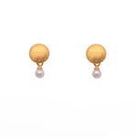 Load image into Gallery viewer, Moon Round Faceted Gem Earrings 24K Fair Trade Gold Vermeil