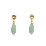Load image into Gallery viewer, Drop and Stud Earrings Collection with Gemstone Variations Fair Trade 24K Gold Vermeil Peridot / Chrysoprase 15 mm