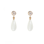 Load image into Gallery viewer, Drop and Stud Earrings Collection with Gemstone Variations Fair Trade 24K Gold Vermeil Rainbow Moonstone / Rainbow Moonstone Polished 15 mm
