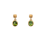 Load image into Gallery viewer, Bezel Oval Drop Earrings 24K Fair Trade Gold Vermeil Collection