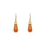 Load image into Gallery viewer, Cabochon Drop Earrings in 24K Gold Vermeil Carnelian