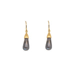 Load image into Gallery viewer, Cabochon Drop Earrings in 24K Gold Vermeil Labradorite