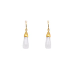 Load image into Gallery viewer, Cabochon Drop Earrings in 24K Gold Vermeil Rainbow Moonstone