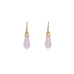 Load image into Gallery viewer, Cabochon Drop Earrings in 24K Gold Vermeil Rose Quartz