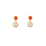 Load image into Gallery viewer, Gratitude Swirl Earrings 24K Gold Vermeil Carnelian