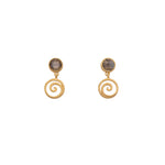 Load image into Gallery viewer, Gratitude Swirl Earrings 24K Gold Vermeil Labradorite
