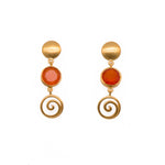 Load image into Gallery viewer, Gratitude Swirl And Moon Earrings 24K Gold Vermeil