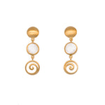 Load image into Gallery viewer, Gratitude Swirl And Moon Earrings 24K Gold Vermeil