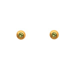 Load image into Gallery viewer, Gratitude Stone Swirl Post Earrings 24K Gold Vermeil Peridot