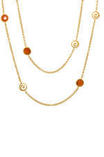Load image into Gallery viewer, GRATITUDE SWIRL 24K GOLD VERMEIL & CARNELIAN 36" NECKLACE - Joyla Jewelry