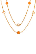 Load image into Gallery viewer, Gratitude Swirl 36" Necklace 24K Gold Vermeil Carnelian