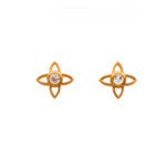 Load image into Gallery viewer, Joy Flower 15mm Post Earrings in 24K Gold Vermeil Rainbow Moonstone