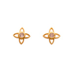 Load image into Gallery viewer, JOY FLOWER EARRINGS 15MM ROSE QUARTZ POST 24K GOLD VERMEIL - Joyla Jewelry