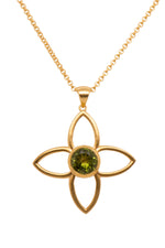 Load image into Gallery viewer, JOY FLOWER PENDANT 40MM PERIDOT 24K GOLD VERMEIL - Joyla Jewelry
