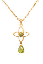 Load image into Gallery viewer, Joy Flower Pendant 20mm With Drop 24K Gold Vermeil