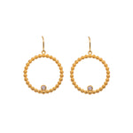 Load image into Gallery viewer, Karma Ball Hoop Pendant Necklace and Wire Earrings 24K Gold Vermeil