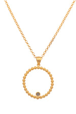 Load image into Gallery viewer, Karma Ball Hoop Pendant Necklace and Wire Earrings 24K Gold Vermeil Pendant Necklace / Labradorite