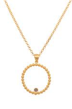 Load image into Gallery viewer, Karma Ball Hoop Pendant Necklace and Wire Earrings 24K Gold Vermeil