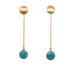 Load image into Gallery viewer, Moon Chain Drop Earrings 24K Gold Vermeil Amazonite