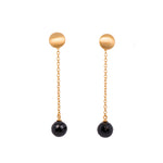 Load image into Gallery viewer, Moon Chain Drop Earrings 24K Gold Vermeil