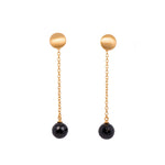 Load image into Gallery viewer, Moon Chain Drop Earrings 24K Gold Vermeil