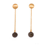Load image into Gallery viewer, Moon Chain Drop Earrings 24K Gold Vermeil Labradorite