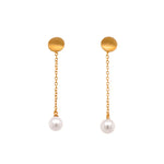 Load image into Gallery viewer, Moon Chain Drop Earrings 24K Gold Vermeil