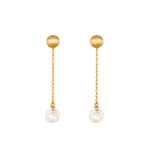 Load image into Gallery viewer, Moon Chain Drop Earrings 24K Gold Vermeil