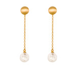 Load image into Gallery viewer, Moon Chain Drop Earrings 24K Gold Vermeil Rainbow Moonstone