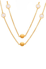 Load image into Gallery viewer, Moon Necklace 36" 24K Gold Vermeil in Black Spinel, Labradorite, and Rainbow Moonstone