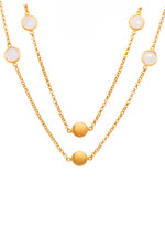 Load image into Gallery viewer, Moon Necklace 36" 24K Gold Vermeil in Black Spinel, Labradorite, and Rainbow Moonstone